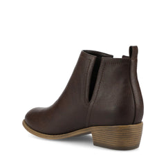 Rimi Block Heeled Booties in Wide Width - Brown PU