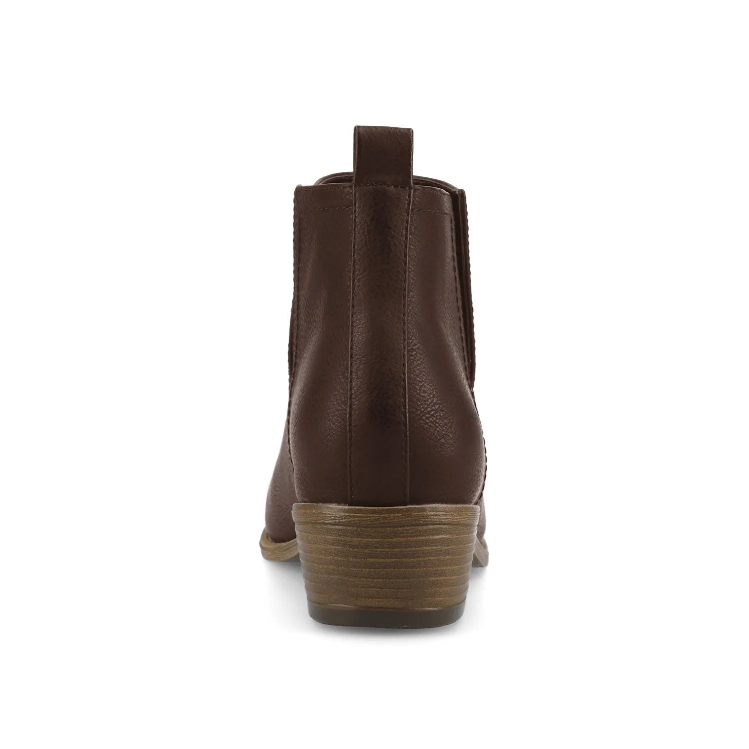 Rimi Block Heeled Booties in Wide Width - Brown PU
