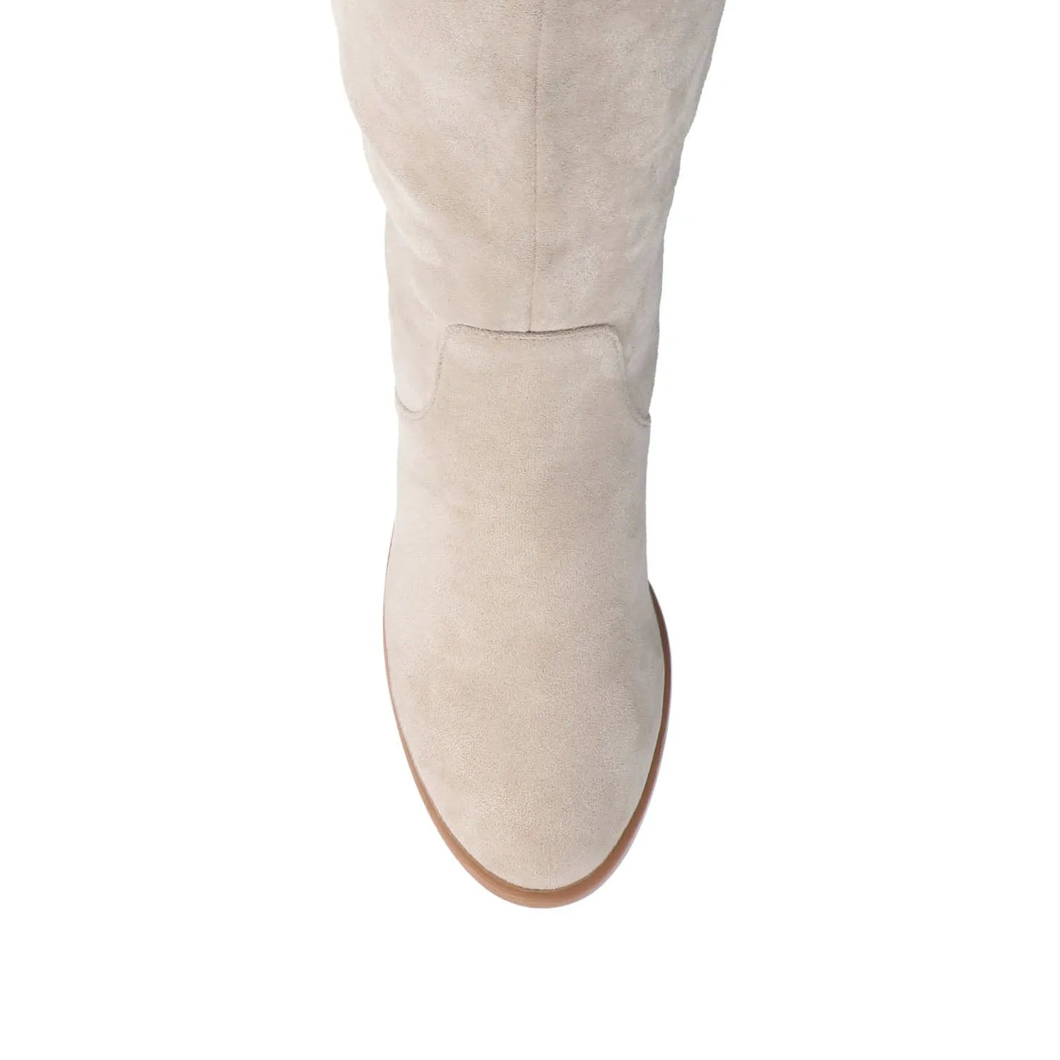 Romilly Knee-High Boots in Vegan Leather - Stone