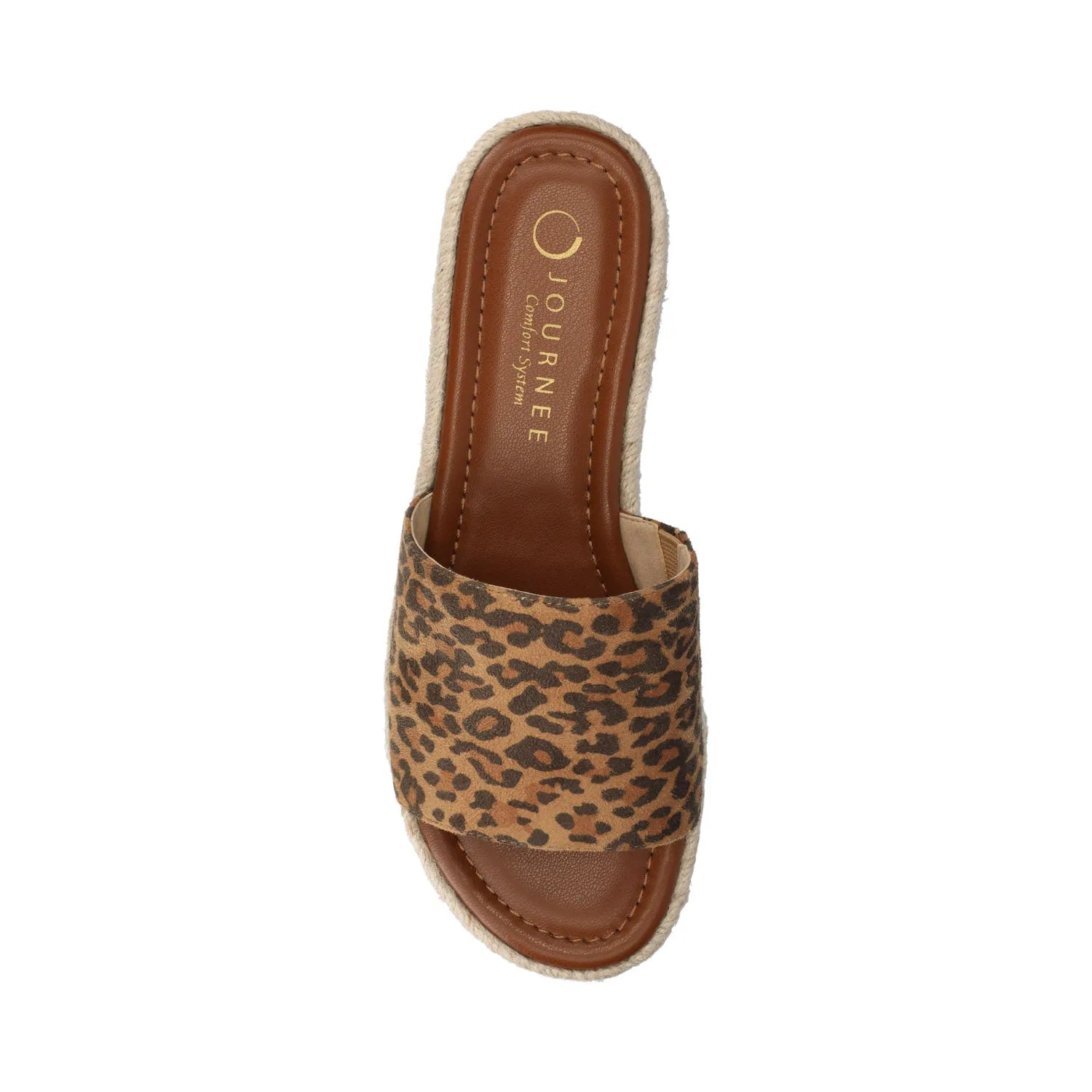 Leopard Rosey Espadrille Wedge Heeled Slide Sandals