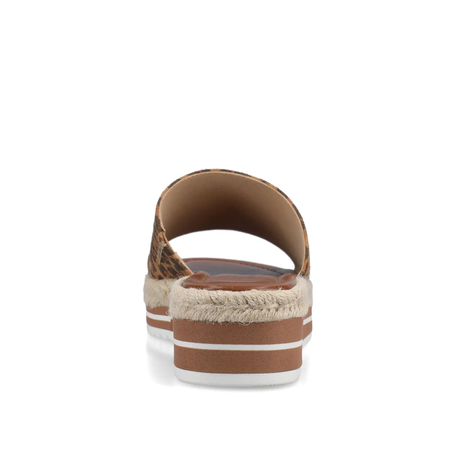 Leopard Rosey Espadrille Wedge Heeled Slide Sandals