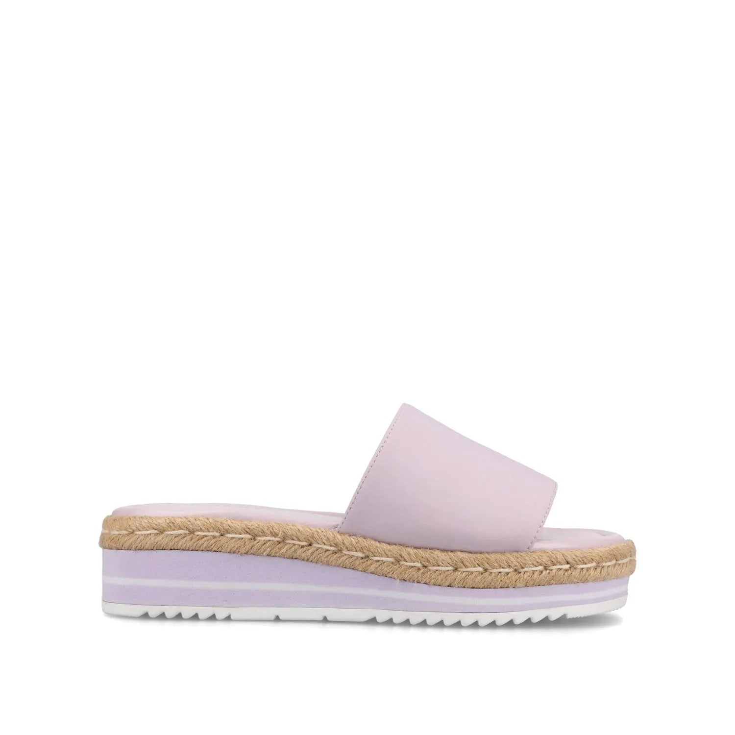 ROSEY Espadrille Wedge Heel Sandals in Statement Wide - Lilac
