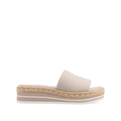 Taupe Rosey Espadrille Wedge Heeled Slide Sandals