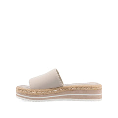 Taupe Rosey Espadrille Wedge Heeled Slide Sandals
