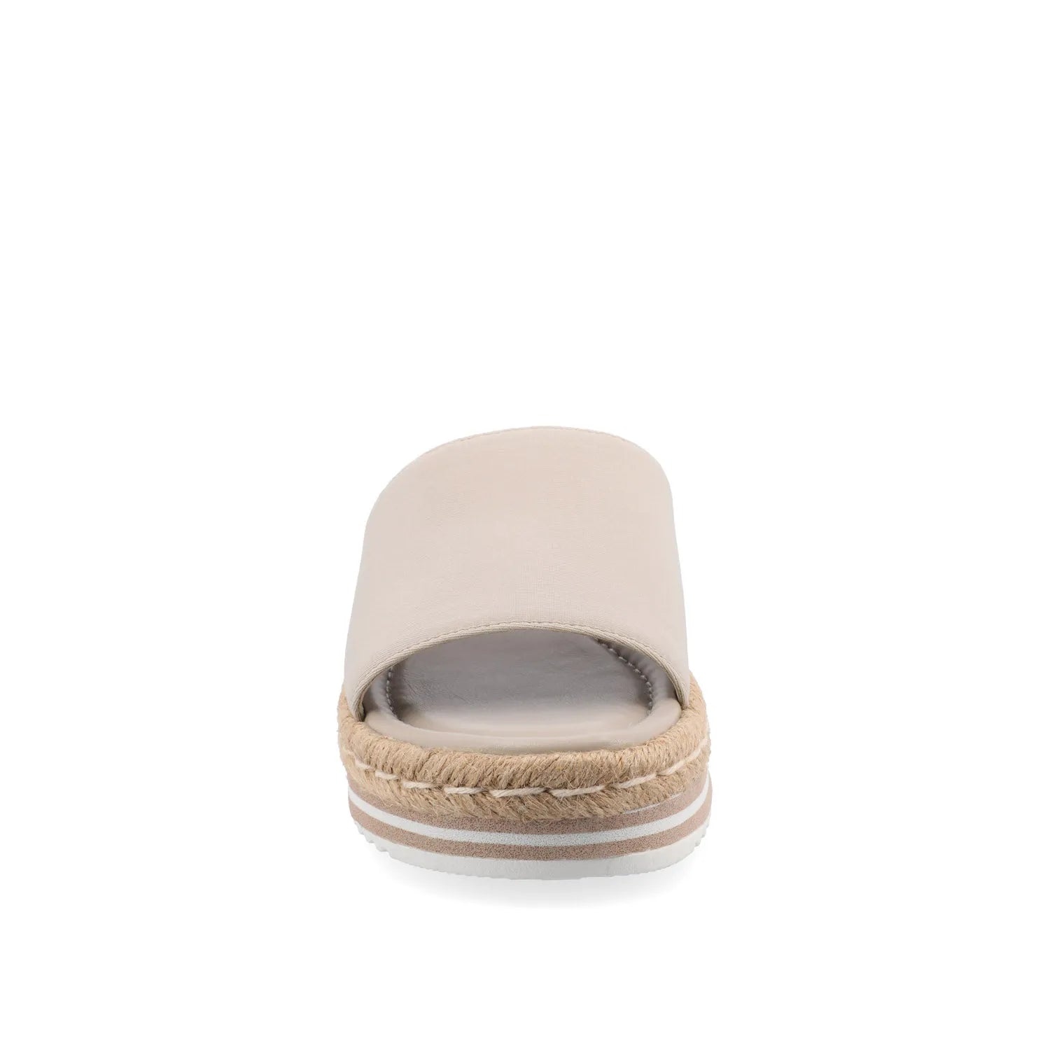 Taupe Rosey Espadrille Wedge Heeled Slide Sandals