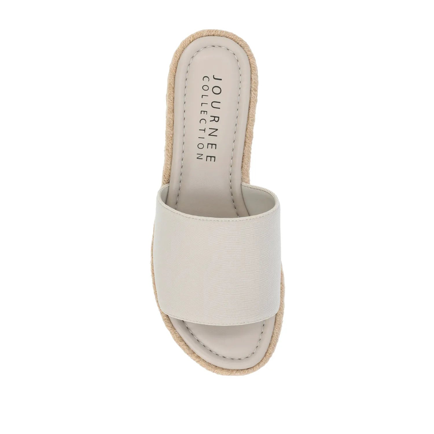 Taupe Rosey Espadrille Wedge Heeled Slide Sandals