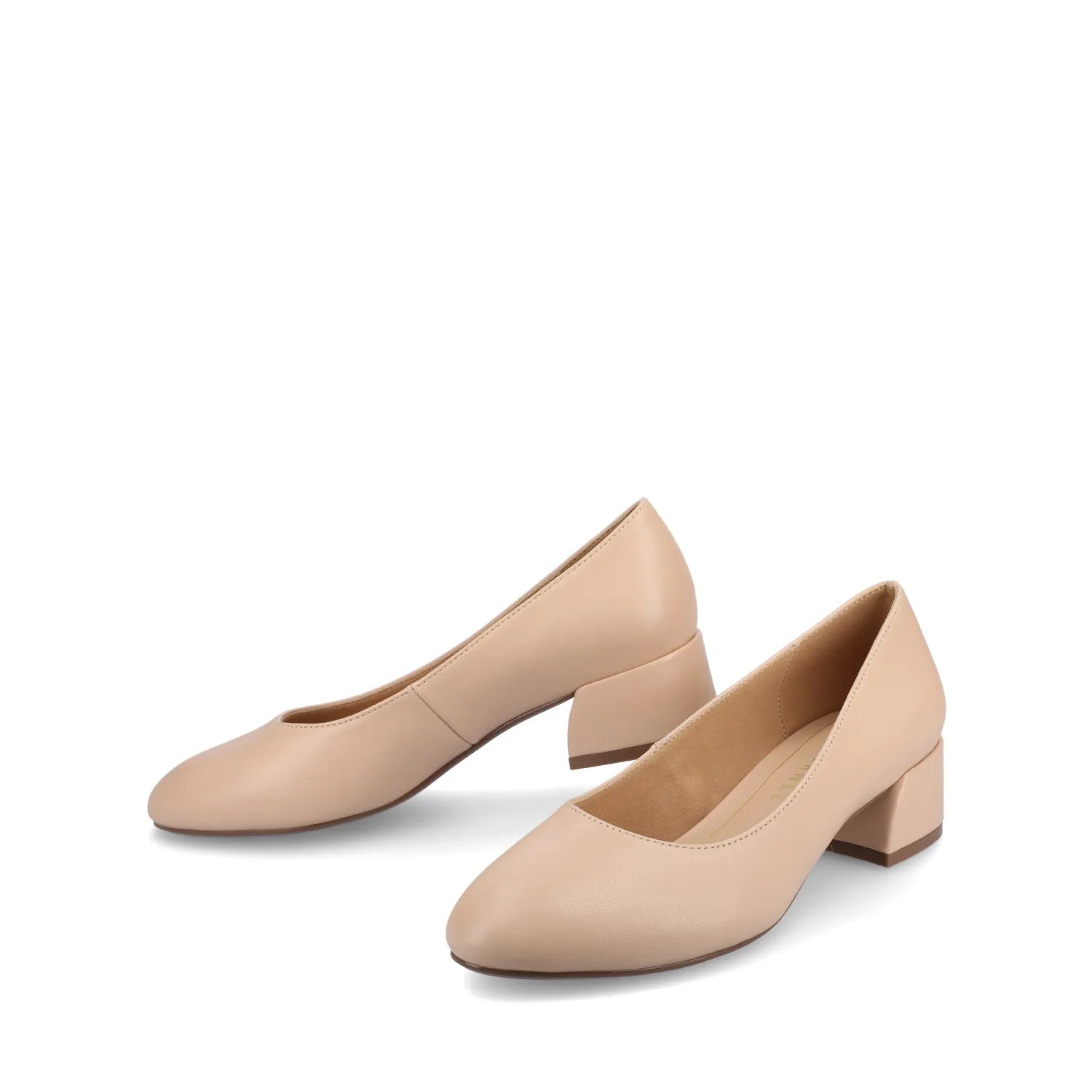 SAAR II Block Heel Pumps in Vegan Leather - Blush