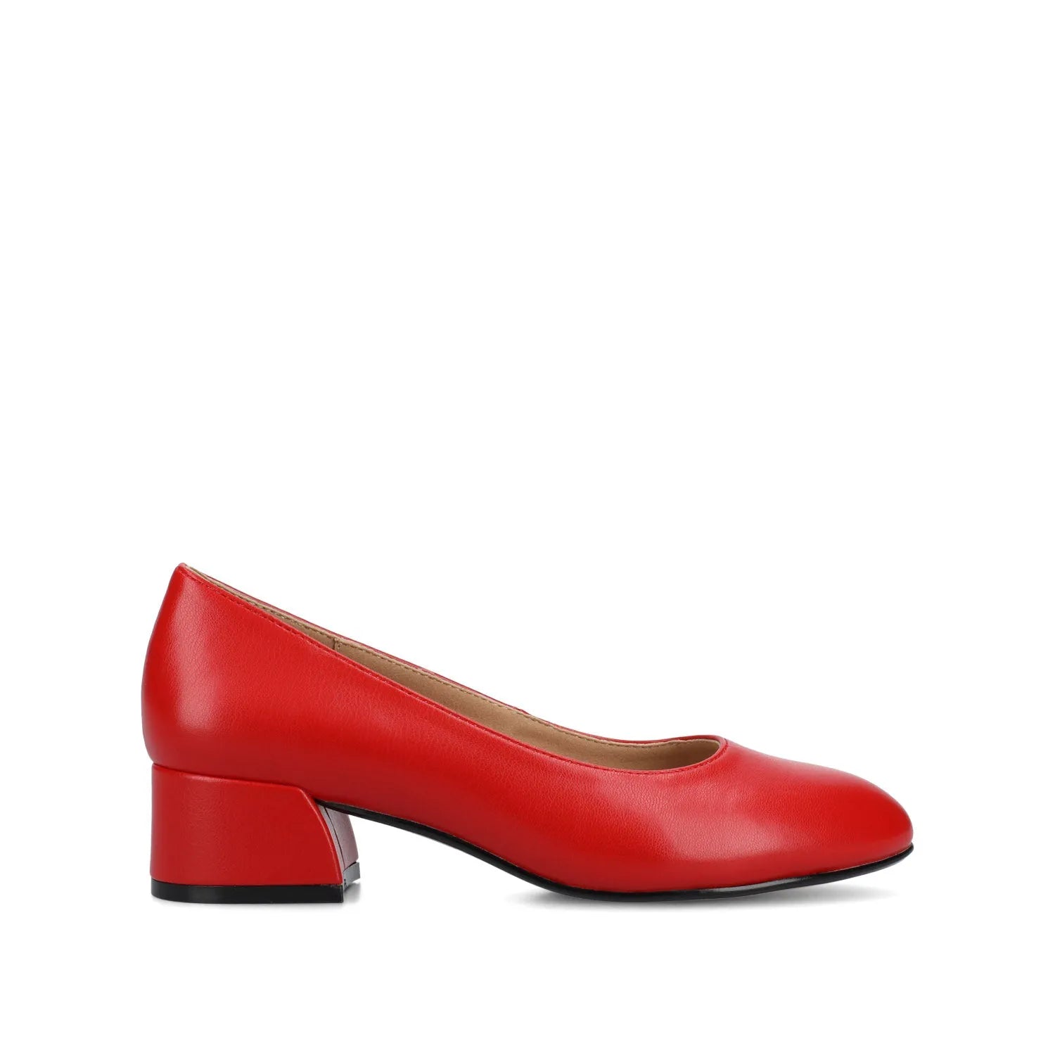 SAAR II Block Heel Pumps in Vegan Leather - Red PU