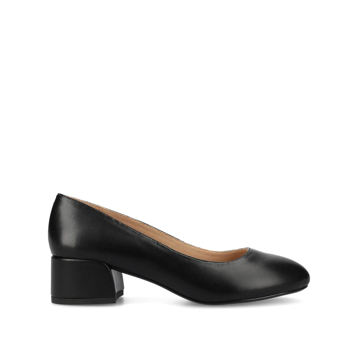 SAAR II Wide Fit Vegan Leather Pump Heels in Black PU