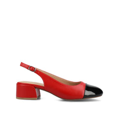 SAMMIE BLOCK HEELS IN VEGAN LEATHER - Red PU