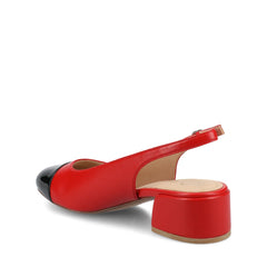 SAMMIE BLOCK HEELS IN VEGAN LEATHER - Red PU