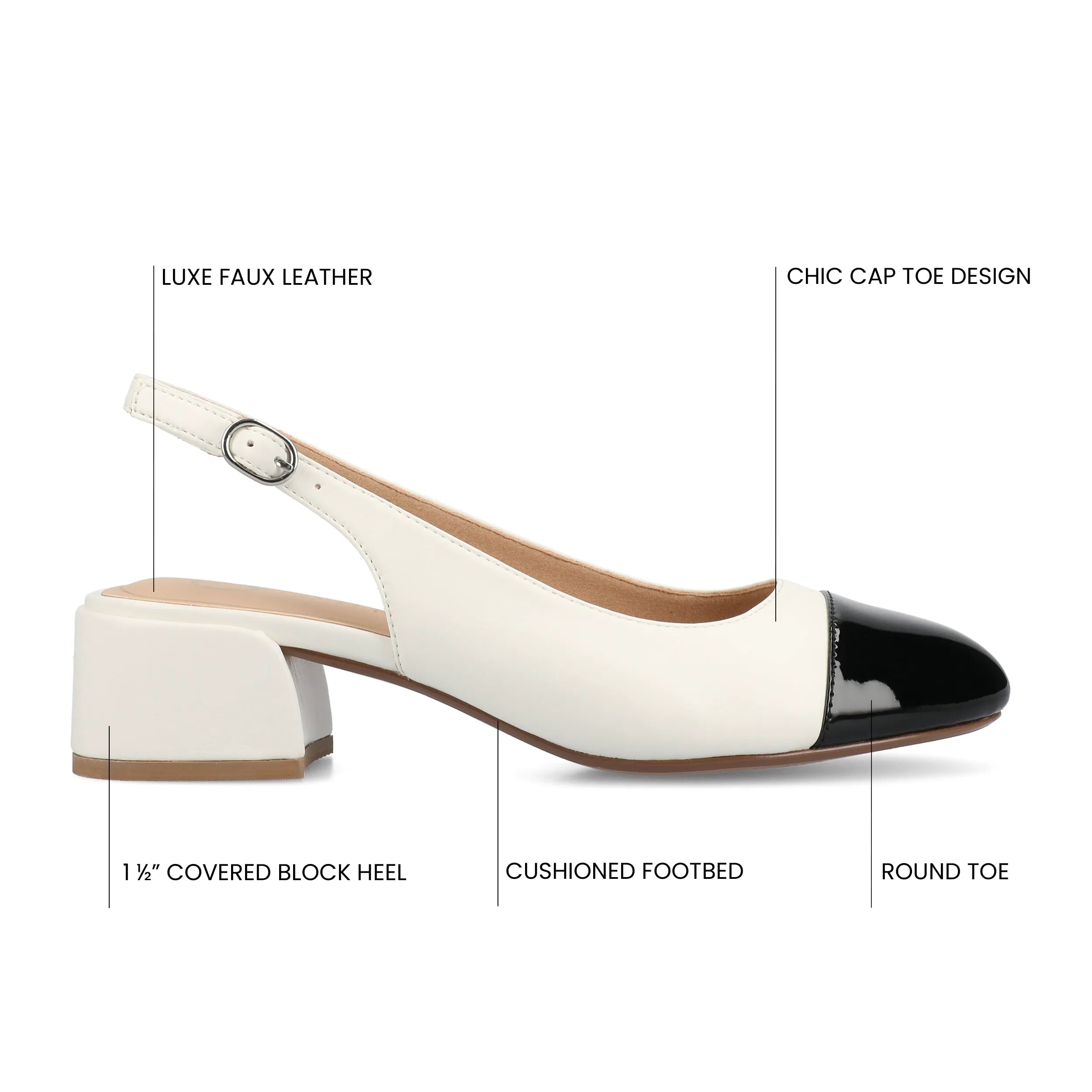 SAMMIE Block Heels in Vegan Leather - White PU