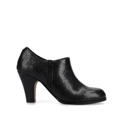 SANZI Zip-Up Booties in Faux Suede - Black Lizard