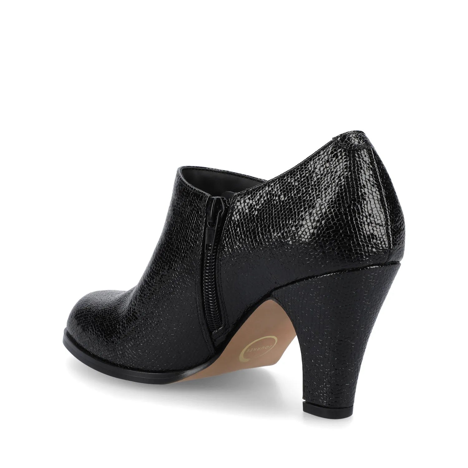 SANZI Zip-Up Booties in Faux Suede - Black Lizard