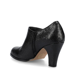 SANZI Zip-Up Booties in Faux Suede - Black Lizard