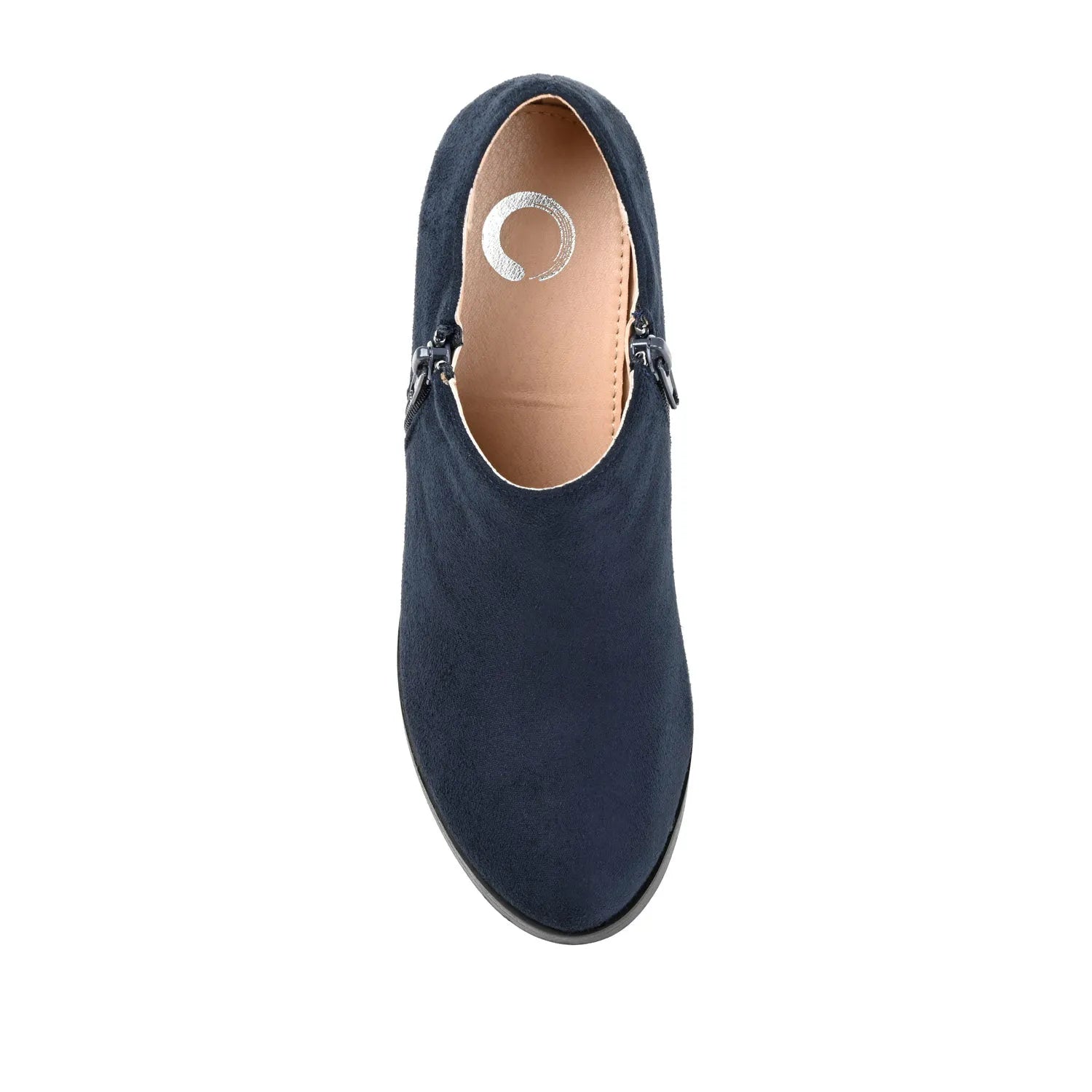 SANZI ZIP-UP BOOTIES IN FAUX SUEDE - Navy Nubuck