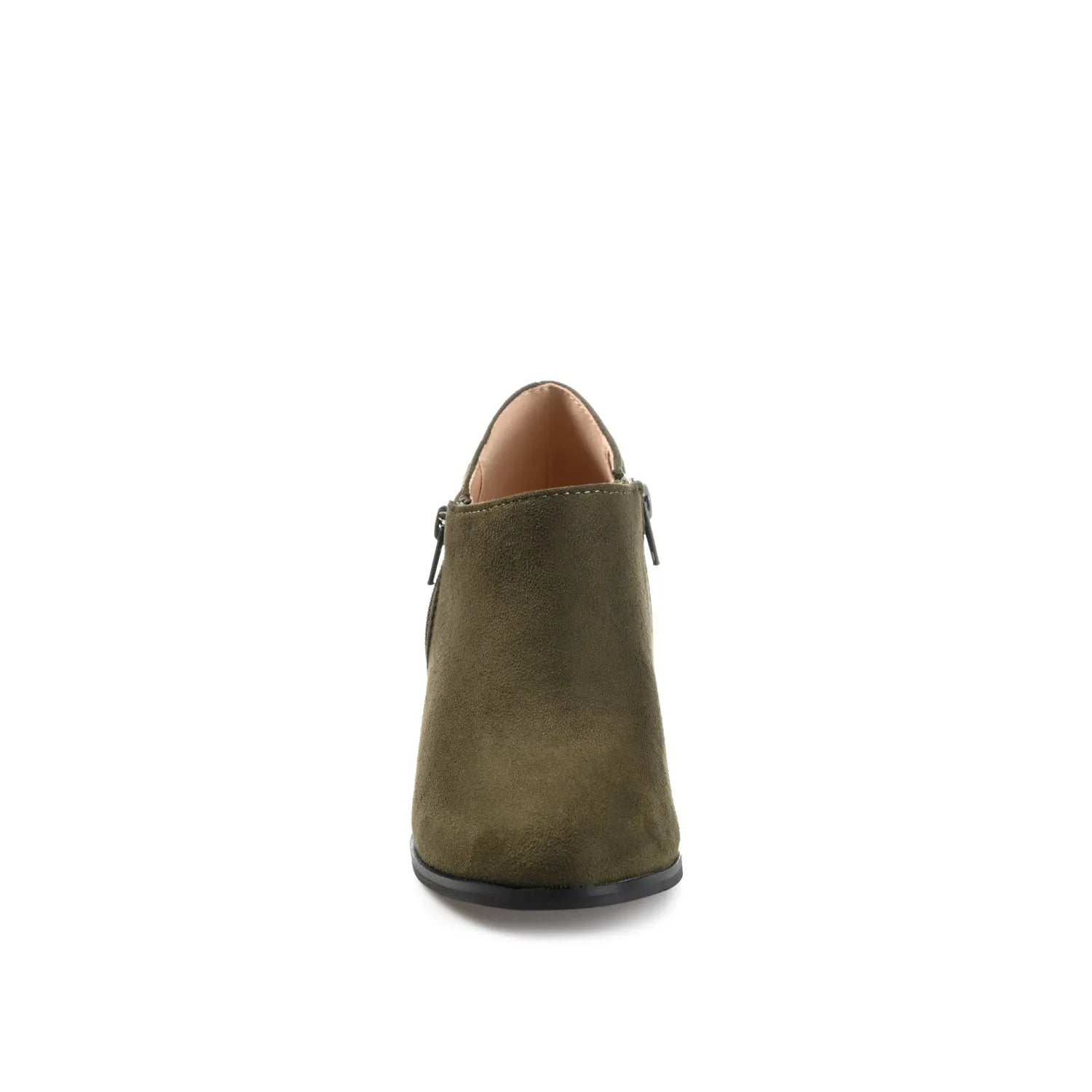 SANZI ZIP-UP BOOTIES IN FAUX SUEDE - Olive