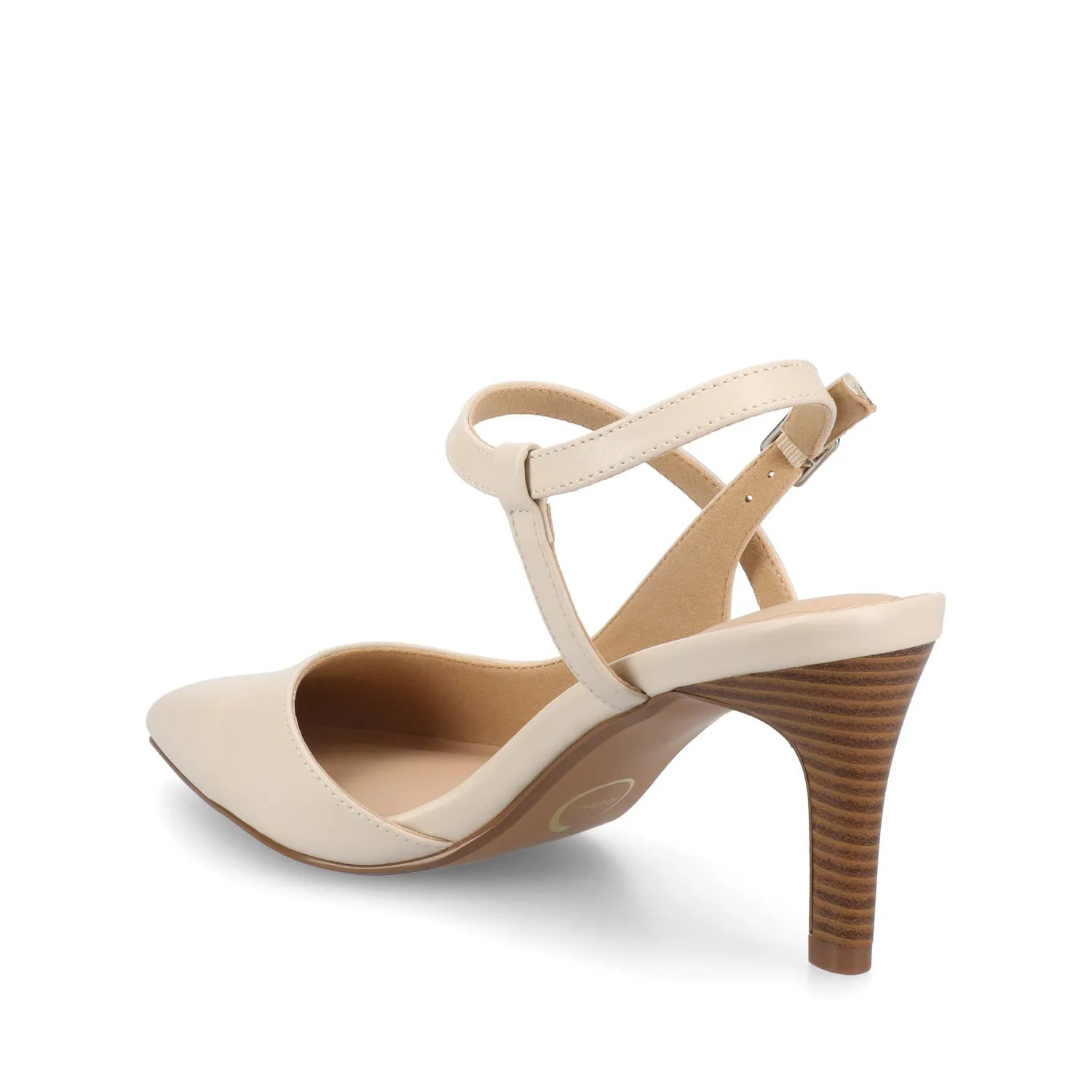 Scipio Crossover Ankle Strap Pumps in Bone