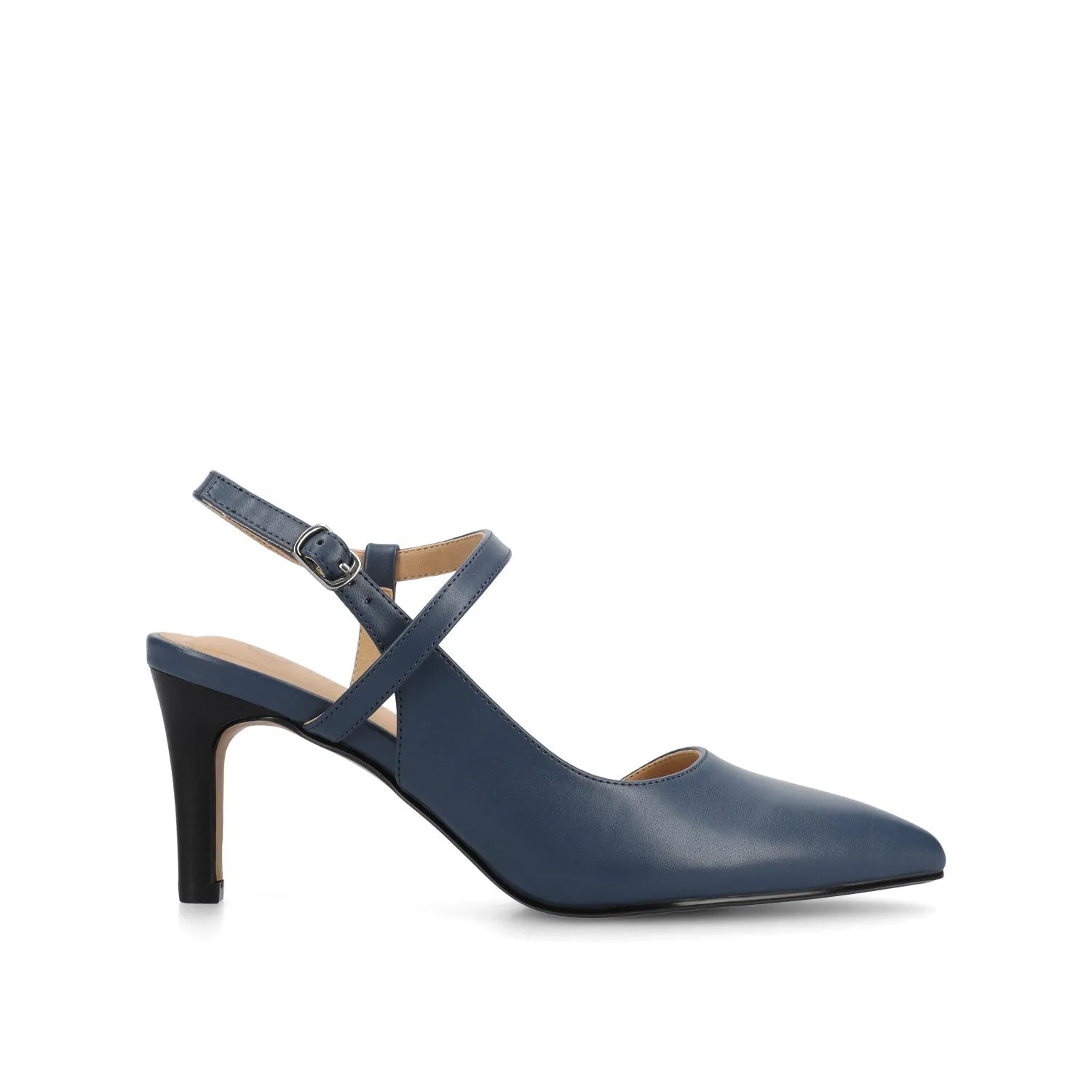 Scipio Stiletto Pump Heels in Wide - Navy PU