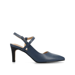 Scipio Stiletto Pump Heels in Wide - Navy PU
