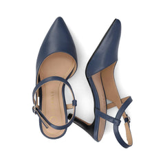 Scipio Stiletto Pump Heels in Wide - Navy PU