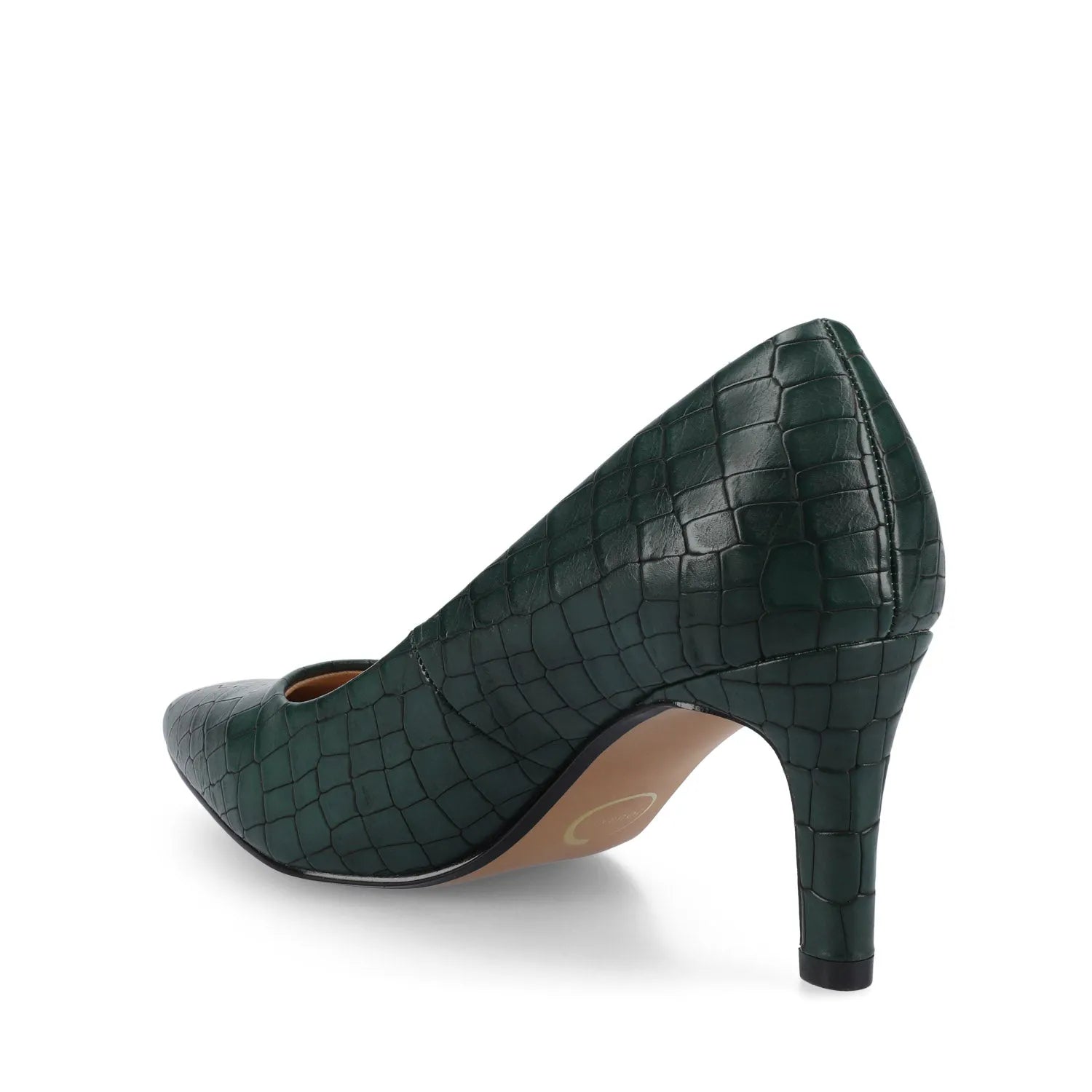 SCYLEE Stiletto Pump Heels in Green Croco