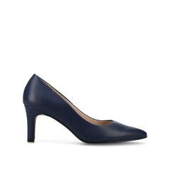 SCYLEE Stiletto Pump Heels in Vegan Leather - Navy