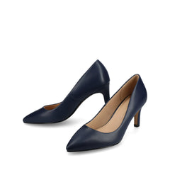 SCYLEE Stiletto Pump Heels in Vegan Leather - Navy