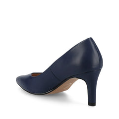 SCYLEE Stiletto Pump Heels in Vegan Leather - Navy