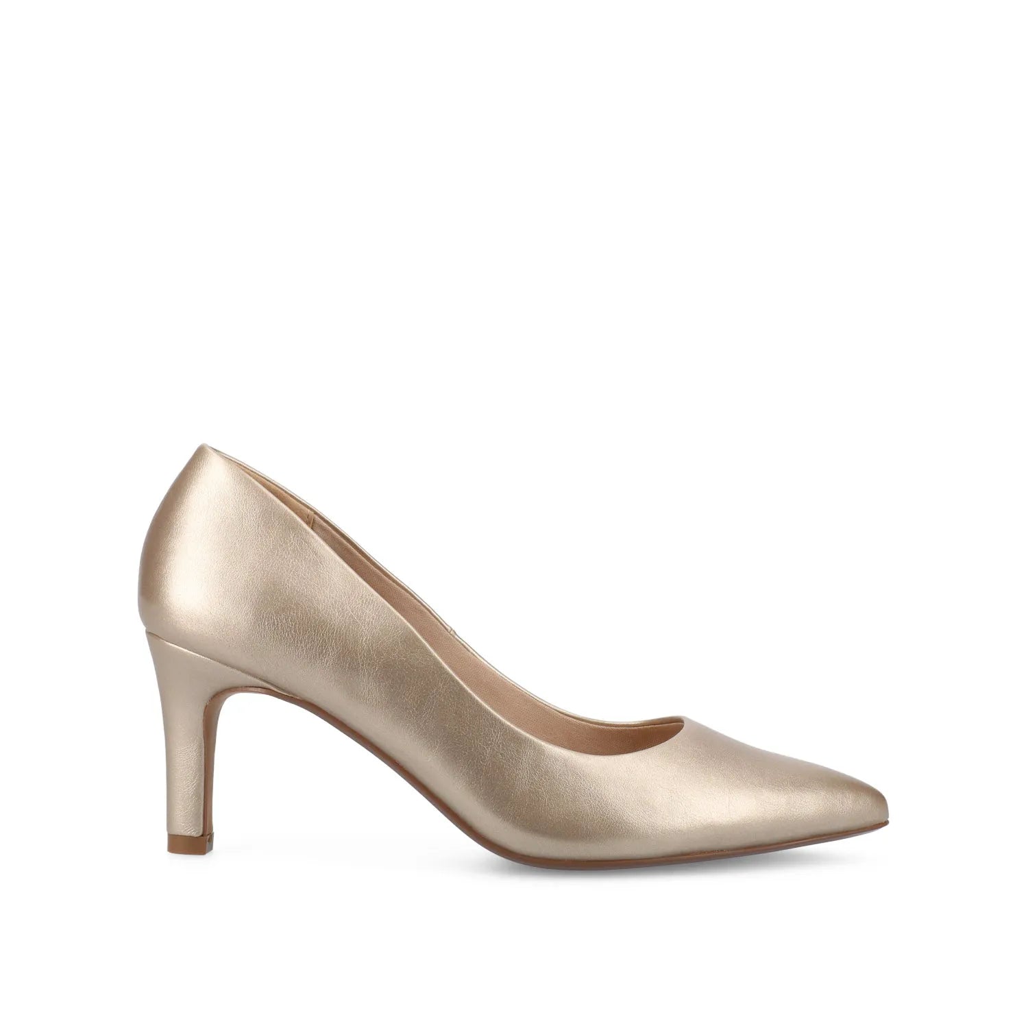 SCYLEE Wide-Fit Leather Stiletto Heels in Champagne PU