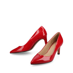 SCYLEE Wide-Fit Patent Stiletto Heels in Red
