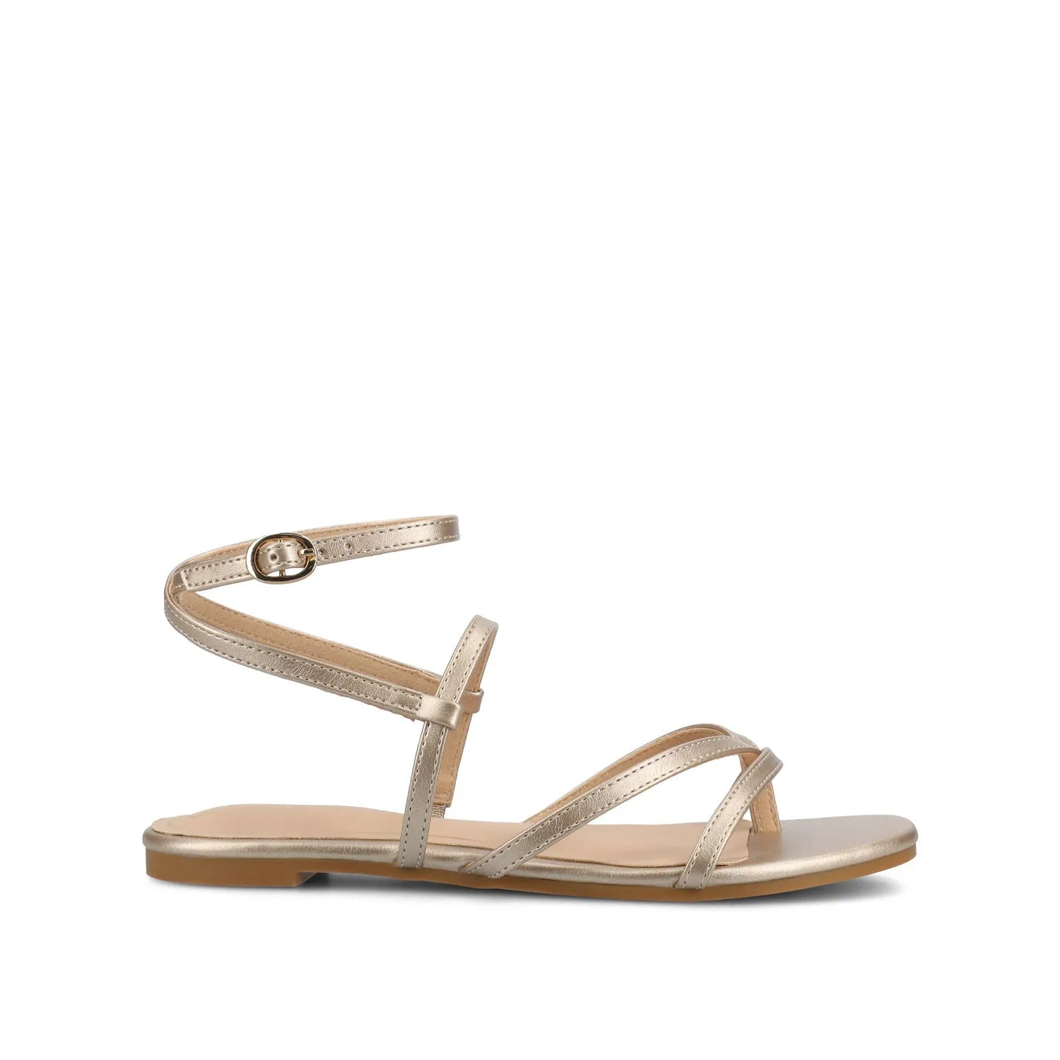 Serissa Crisscross Sandal in Vegan Leather - Champagne
