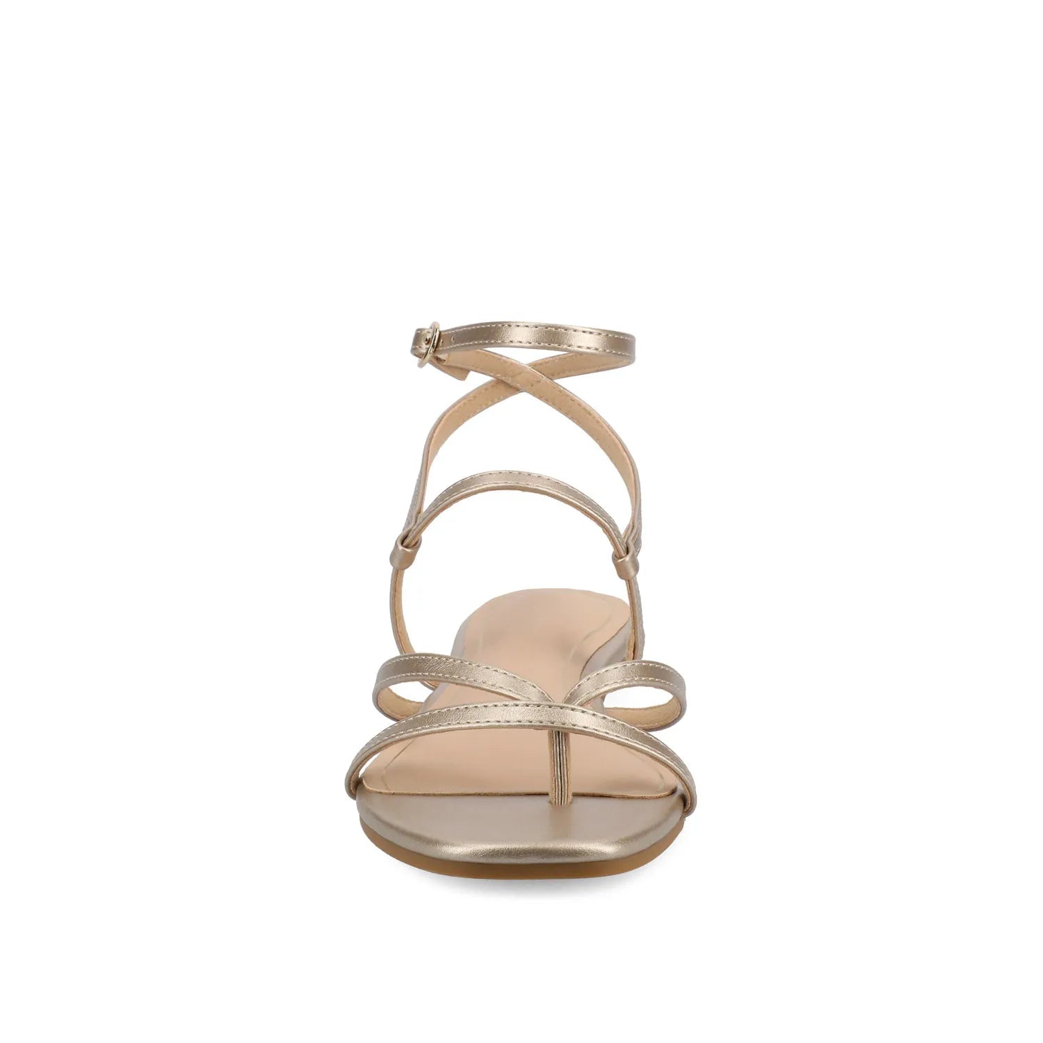Serissa Crisscross Sandal in Vegan Leather - Champagne
