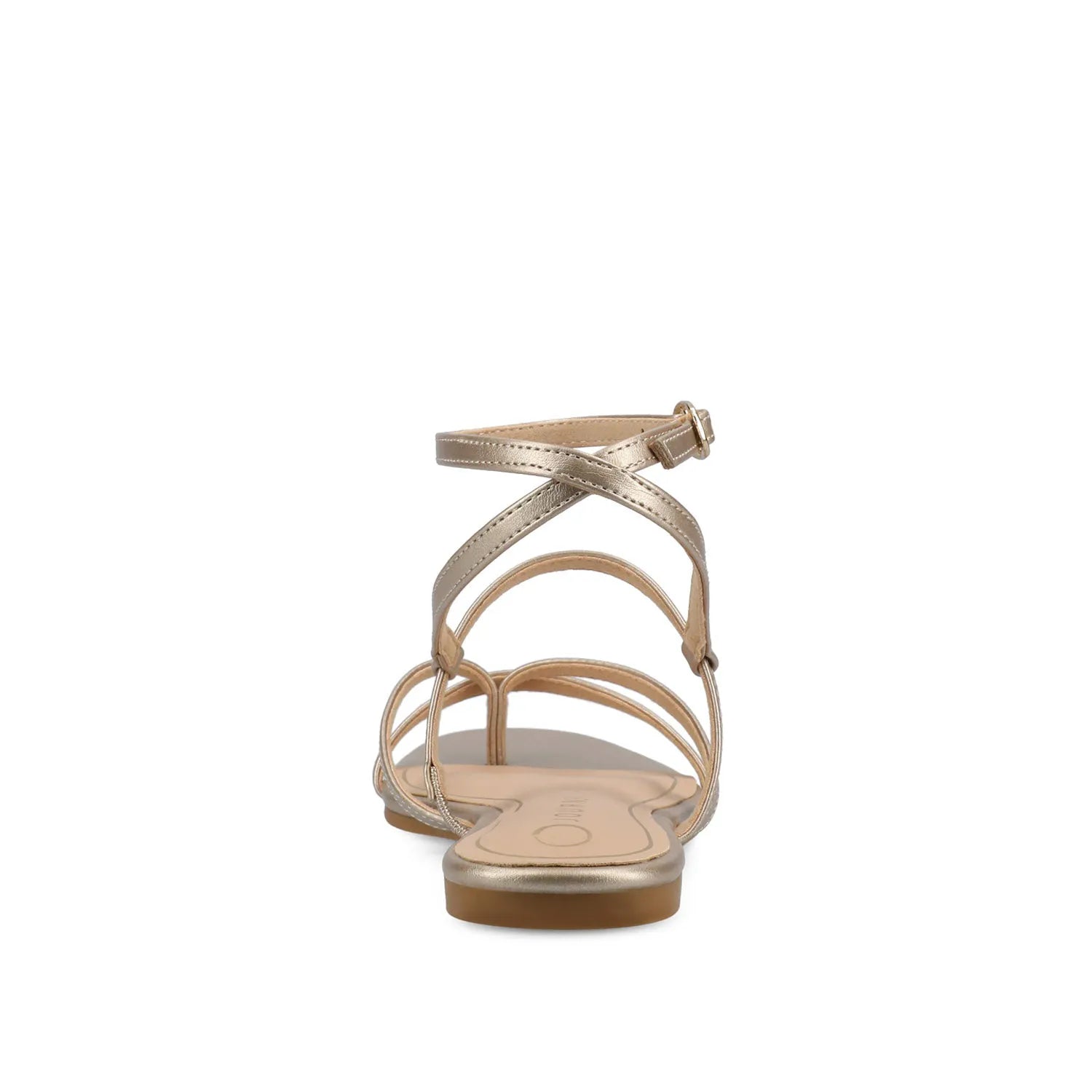 Serissa Crisscross Sandal in Vegan Leather - Champagne