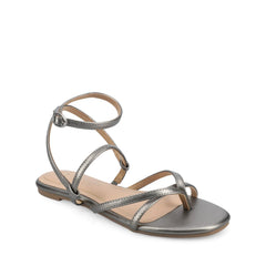 Serissa Crisscross Sandal in Vegan Leather - Pewter