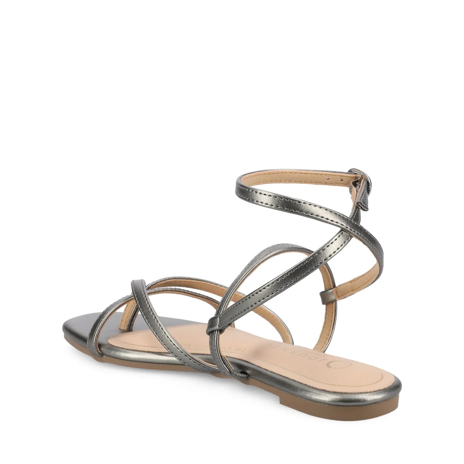 Serissa Crisscross Sandal in Vegan Leather - Pewter