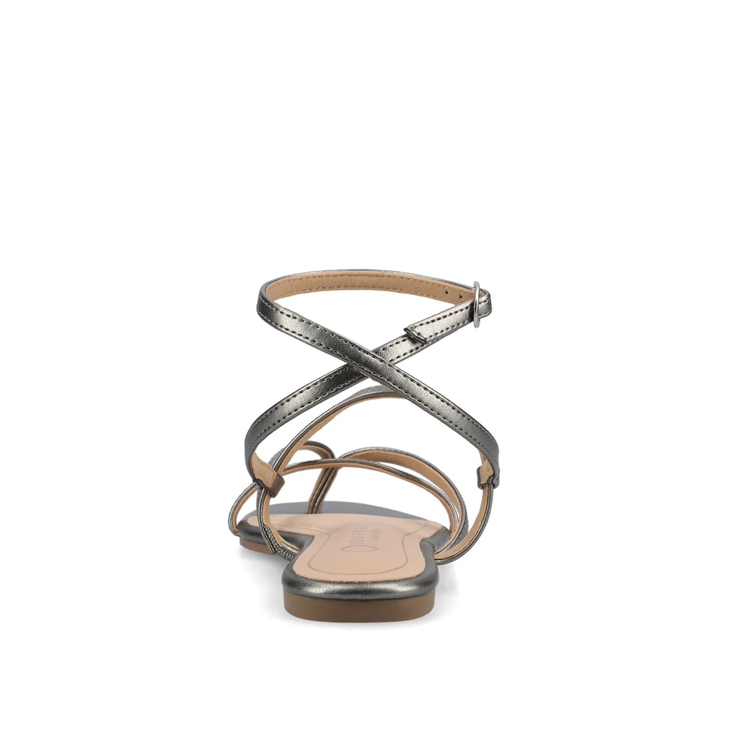 Serissa Crisscross Sandal in Vegan Leather - Pewter