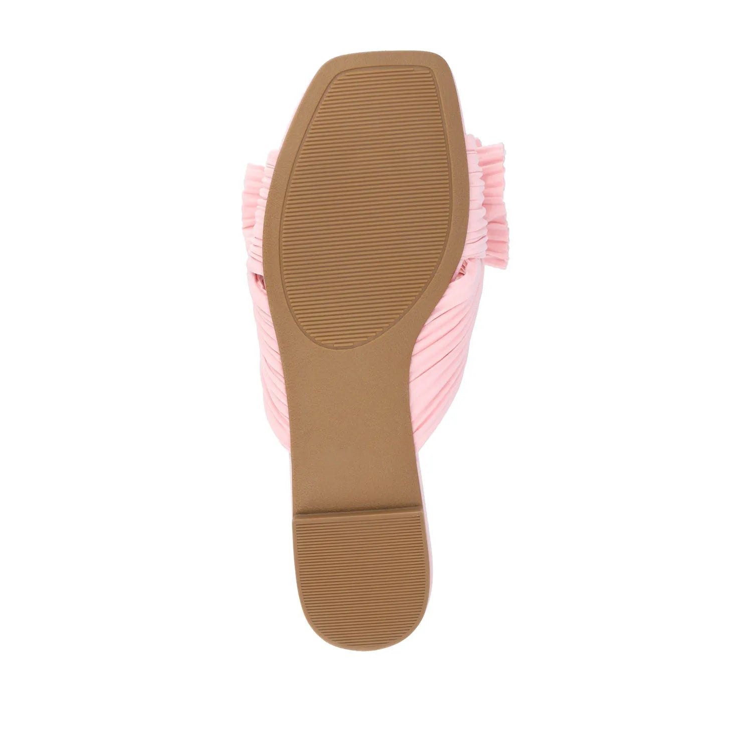 SERLINA Wide Pleated Slide Sandals - Pink