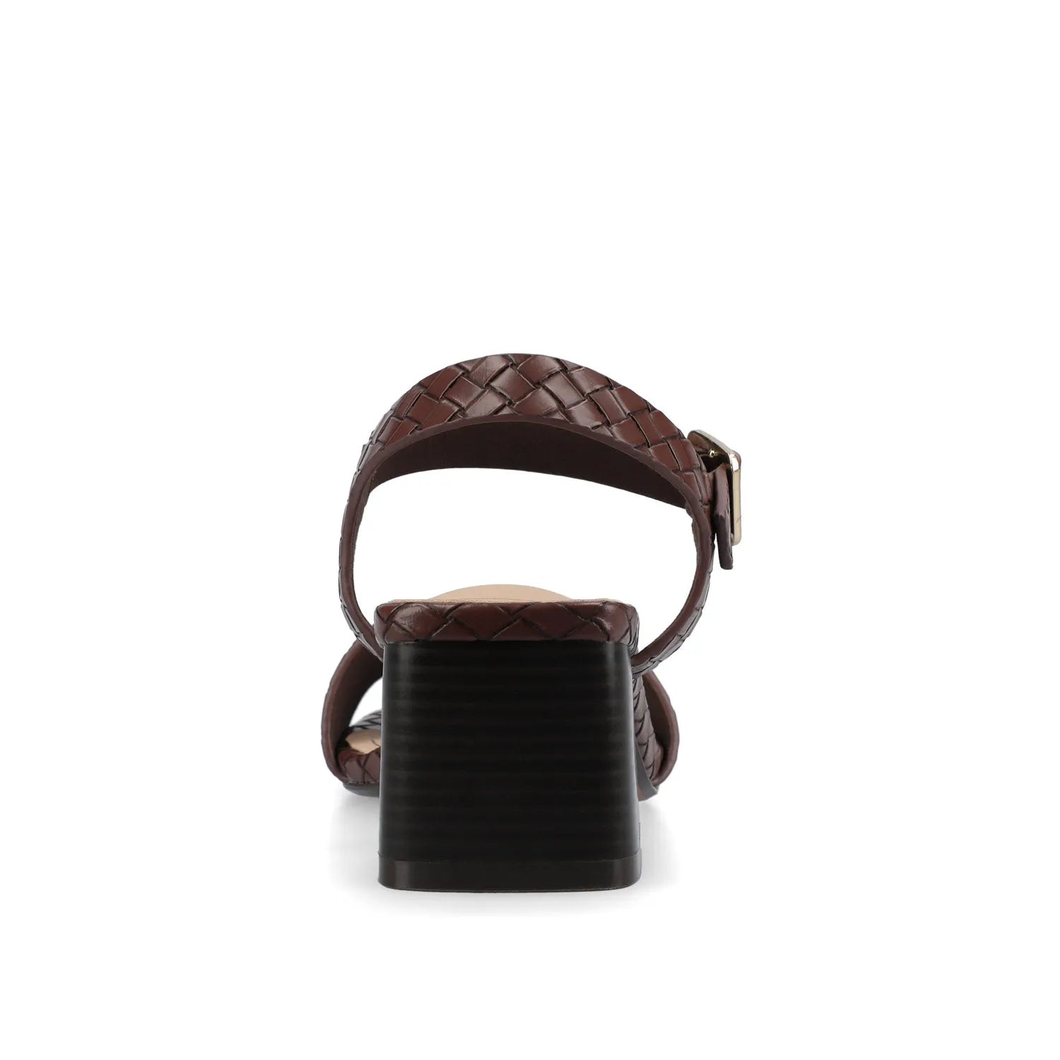 SHAINA OPEN TOE HEELS - Chocolate Woven