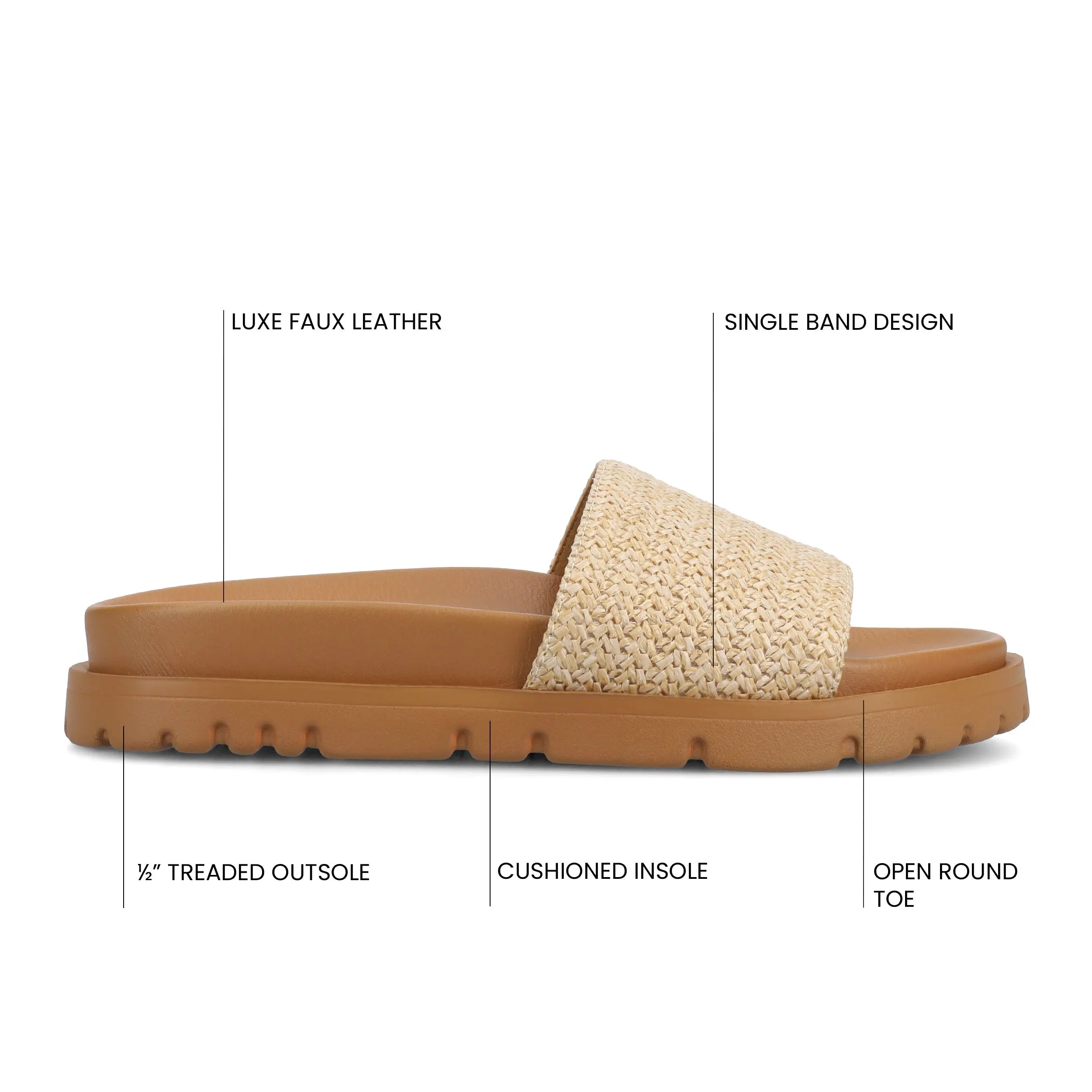 Starr Slip-On Sport Sandals - Natural