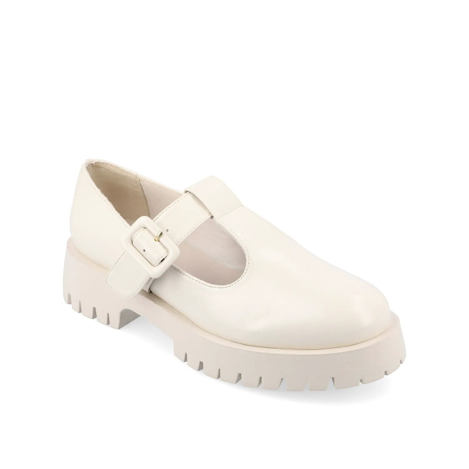 Suvi Mary Jane Flats in Vegan Leather - Off White