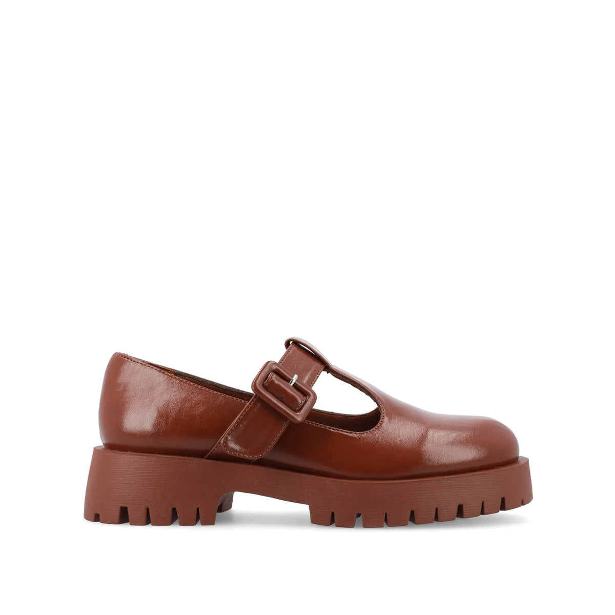 SUVI Mary Jane Flats in Vegan Leather - Brown