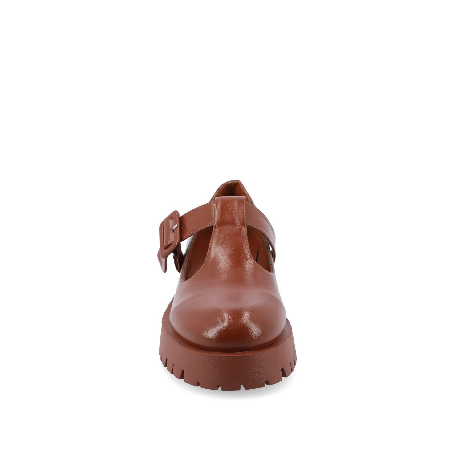 SUVI Mary Jane Flats in Vegan Leather - Brown