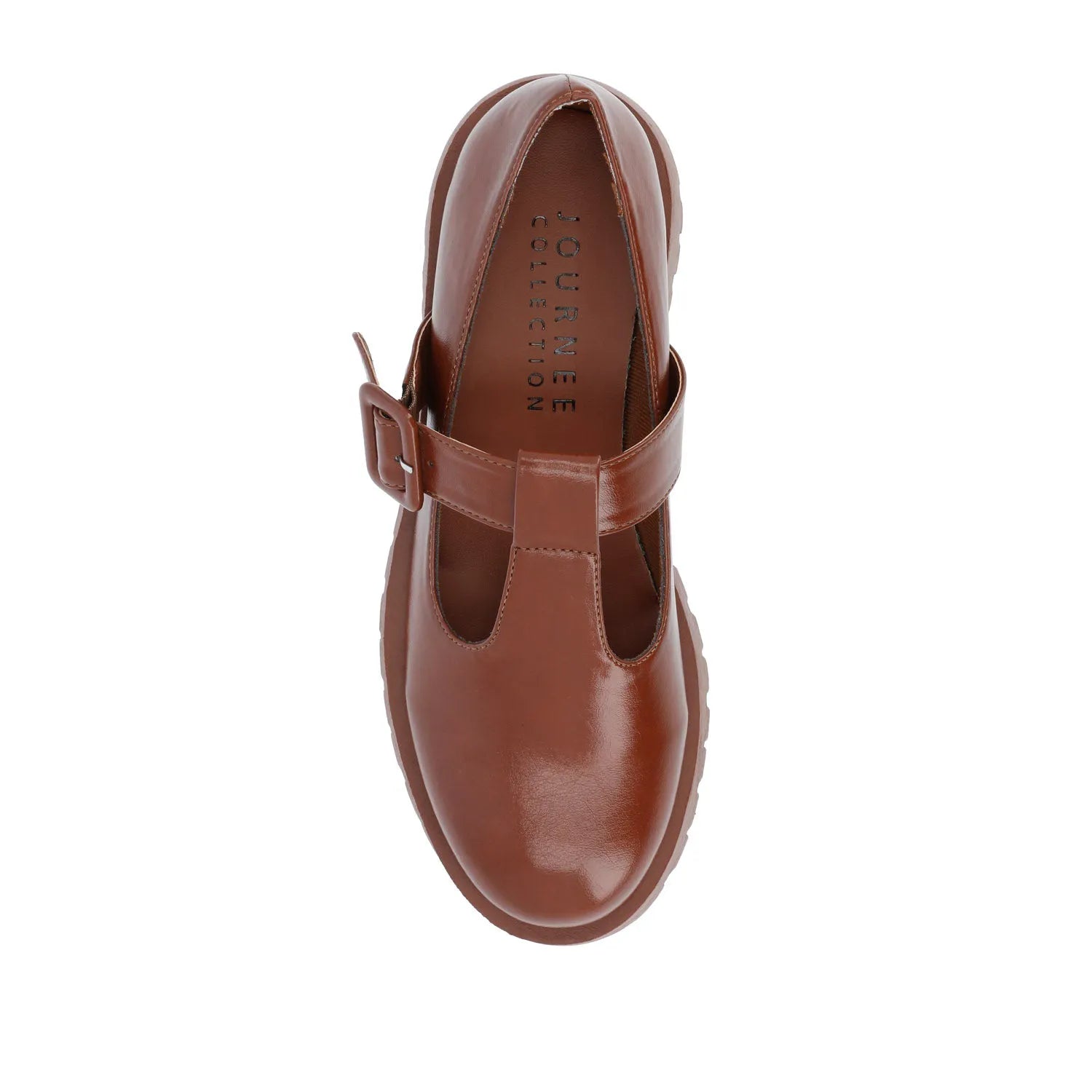 SUVI Mary Jane Flats in Vegan Leather - Brown