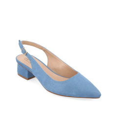 Sylvia Low Block Heels in Wide - Blue