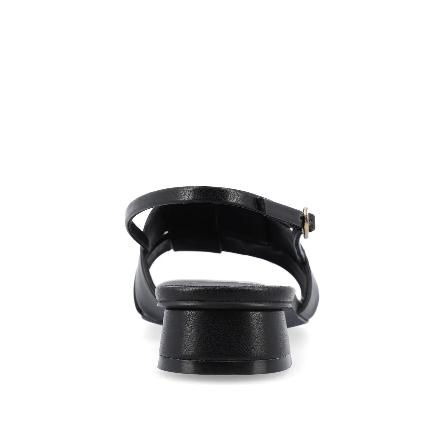 Tabatha Low Block Heels in Vegan Leather - Wide Width (Black)