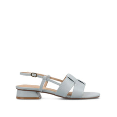 Tabatha Low Block Heels in Vegan Leather - Blue