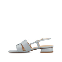 Tabatha Low Block Heels in Vegan Leather - Blue