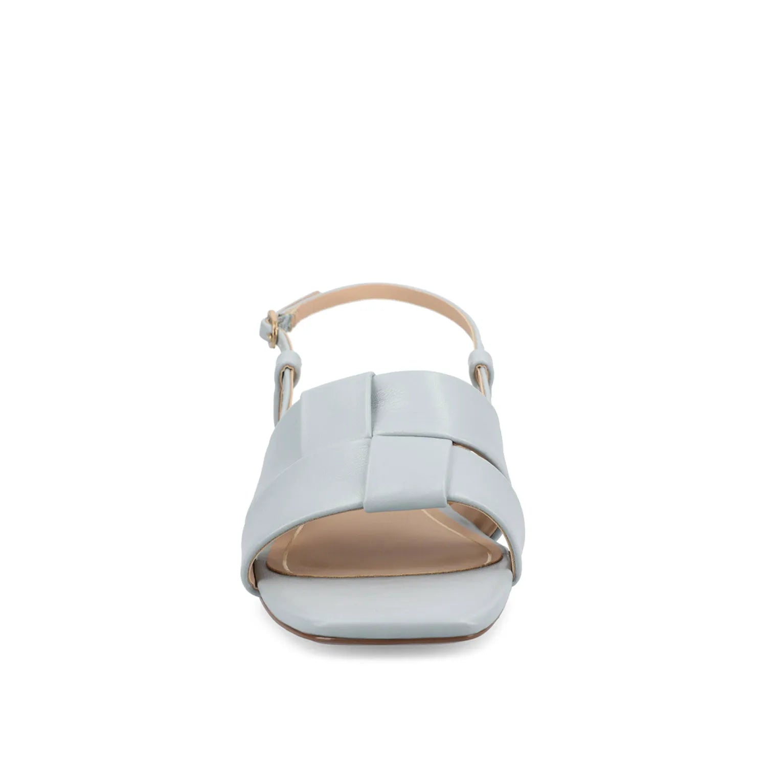 Tabatha Low Block Heels in Vegan Leather - Blue