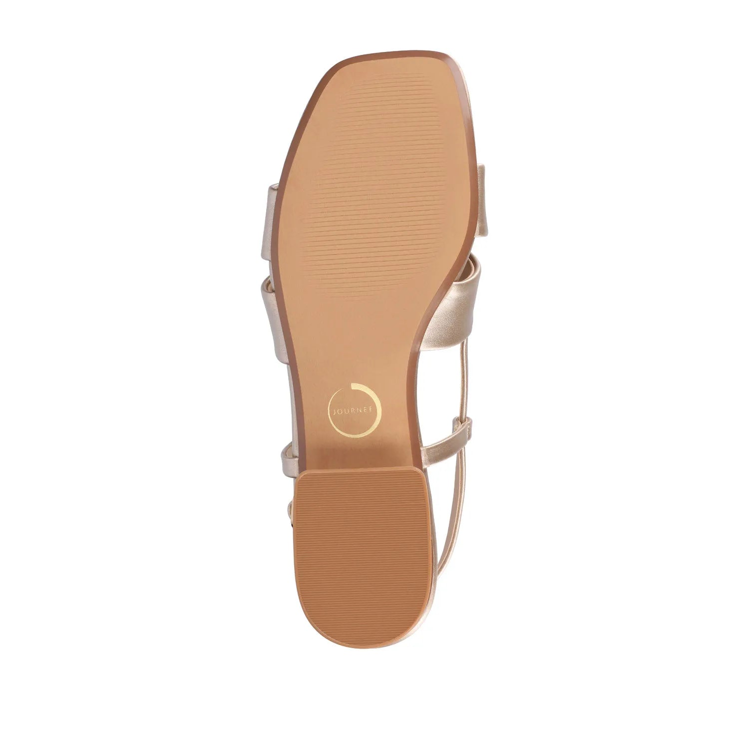 Tabatha Low Block Heels in Vegan Leather - Wide Fit (Champagne)